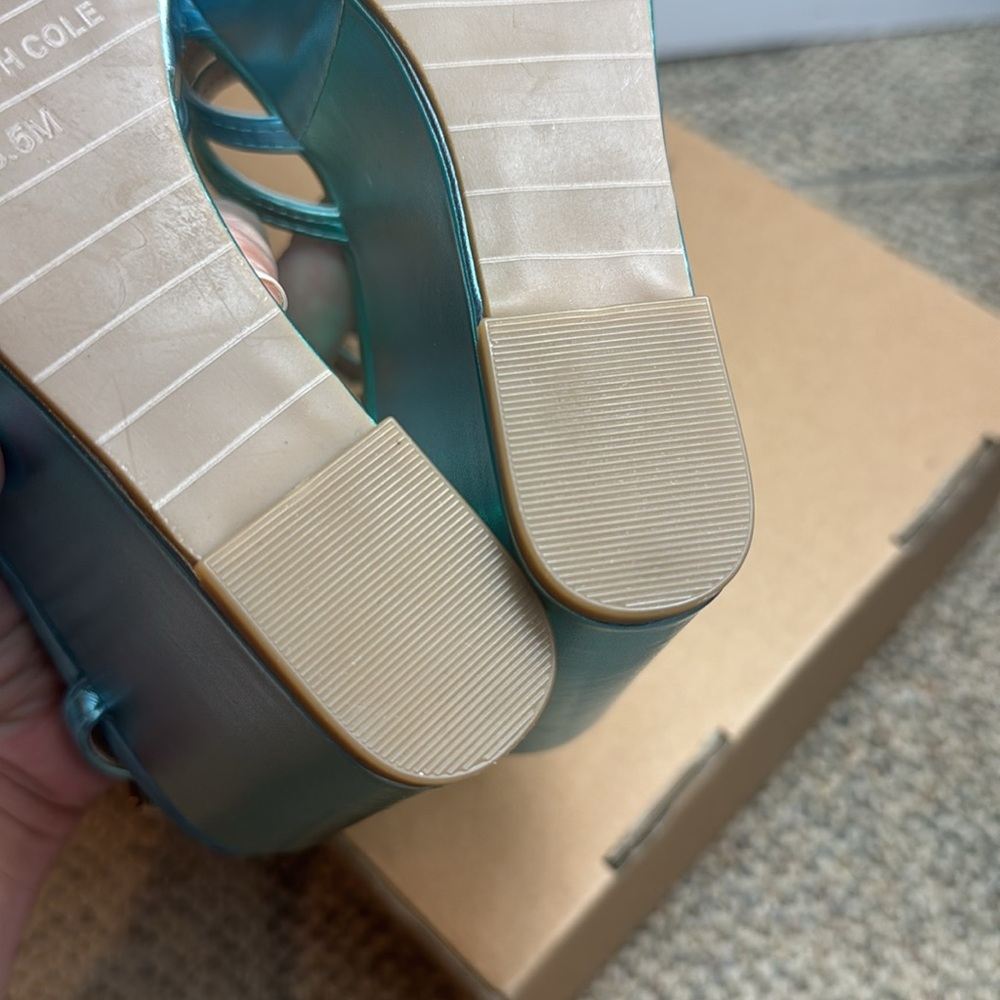 NWOT - Kenneth Cole New York, Celia Platform Wedges, Ocean Blue/Green, 6.5 - Picture 16 of 16